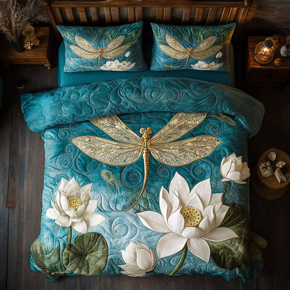 Dragonfly In Lotus Pond WY0503025CL Duvet Cover Set