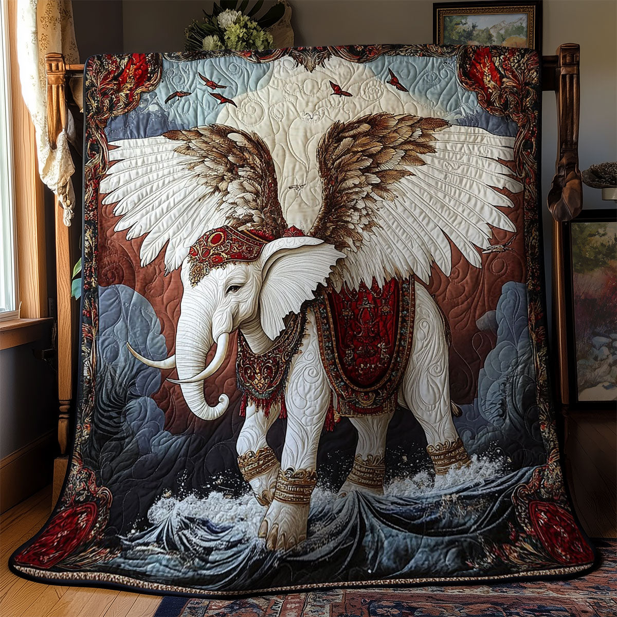 Majestic Angel Elephant WY1002098CL Quilt