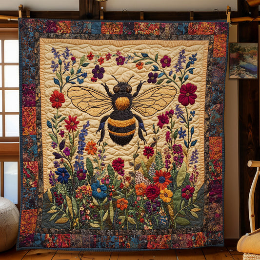 Bee In Wildflower Garden WY2103035CL Quilt