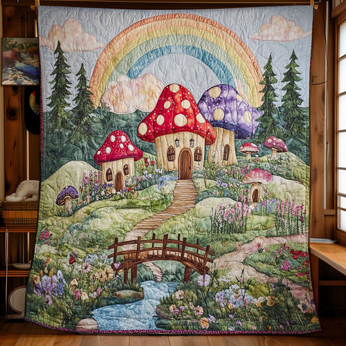 Mushroom House In Forest WY0306093CL Quilt