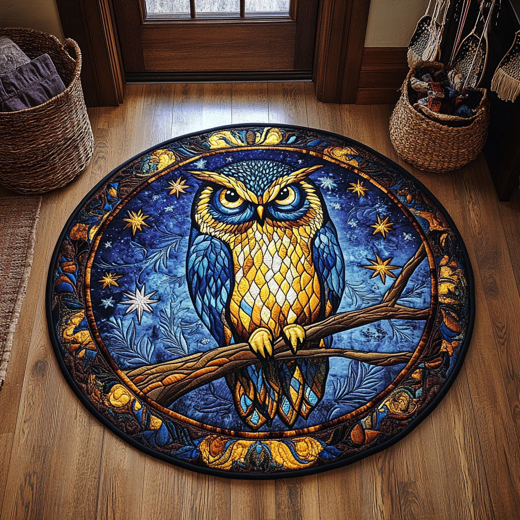 Star Night Owl WY0107164CL Quilted Round Mat