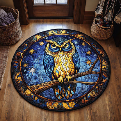 Star Night Owl WY0107164CL Quilted Round Mat