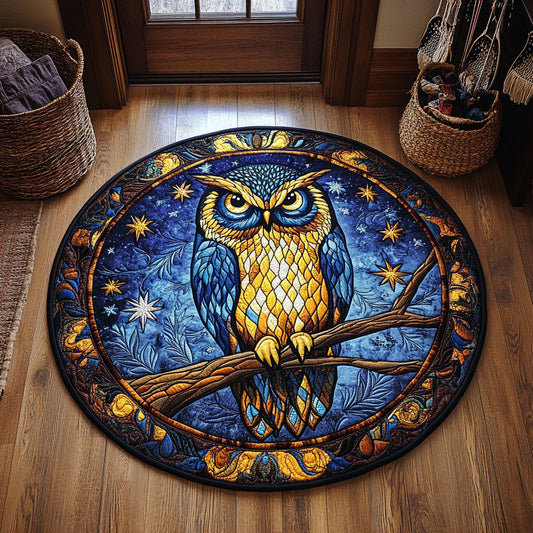 Star Night Owl WY0107164CL Quilted Round Mat