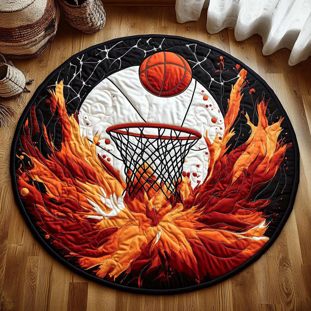 Basketball WY1406002CL Quilted Round Mat