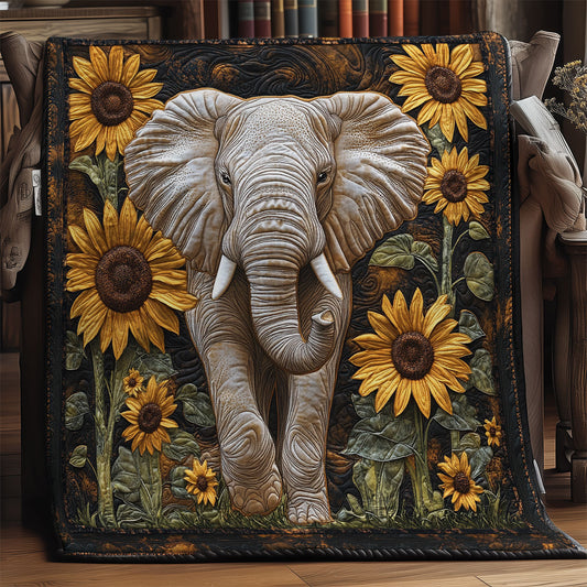 Elephant and Sunflower CM0104022CL Quilt