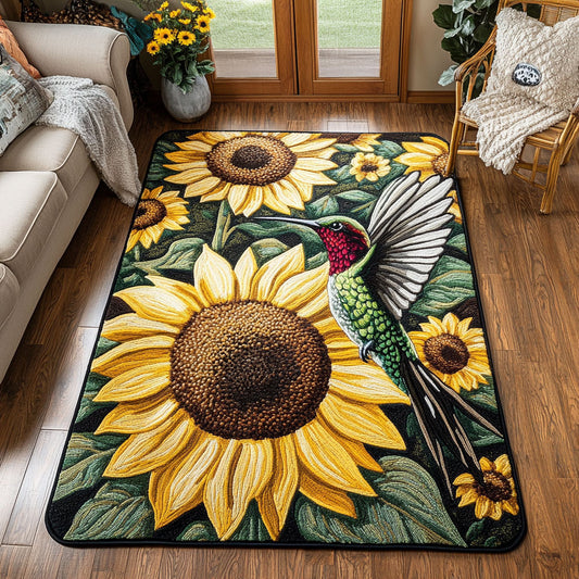 Sunflower Hummingbird CW2108054CL Area Rug