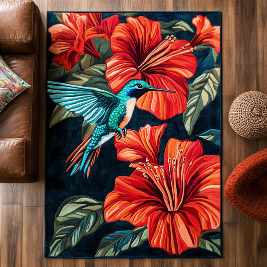 Hummingbird Hibiscus CW2508024CL Area Rug