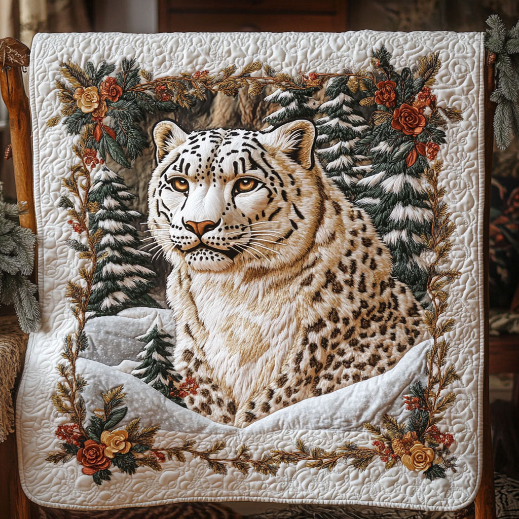 White Jaguar In Snow WY3005035CL Quilt