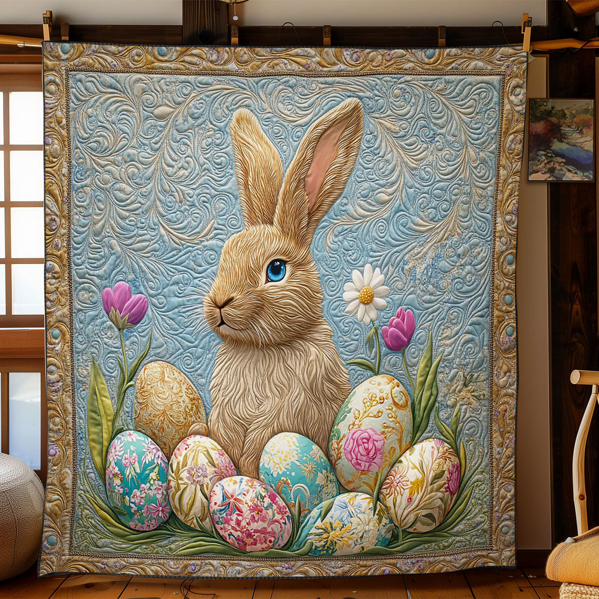 Easter Egg Bunny WY1103015CL Quilt