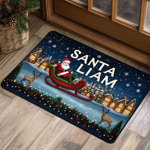 Santa Sleighway WJ0509009CL Personalized Doormat