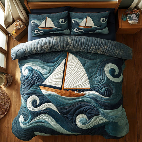 Saiboat In Sea Storm WY2603003CL Duvet Cover Set