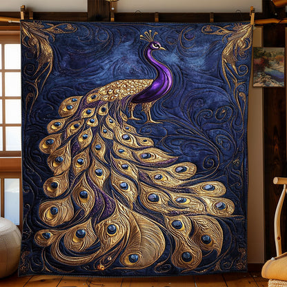 Gold Feather Peacock WY1002082CL Quilt