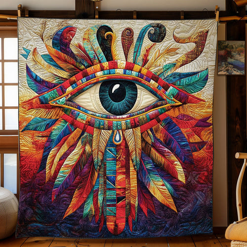 Colorful Feather Eye WY1002032CL Quilt