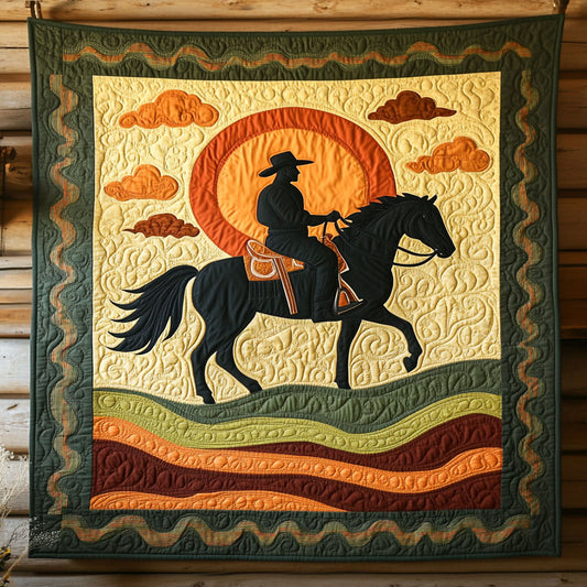 Rider At Sunset WY0307113CL Quilt