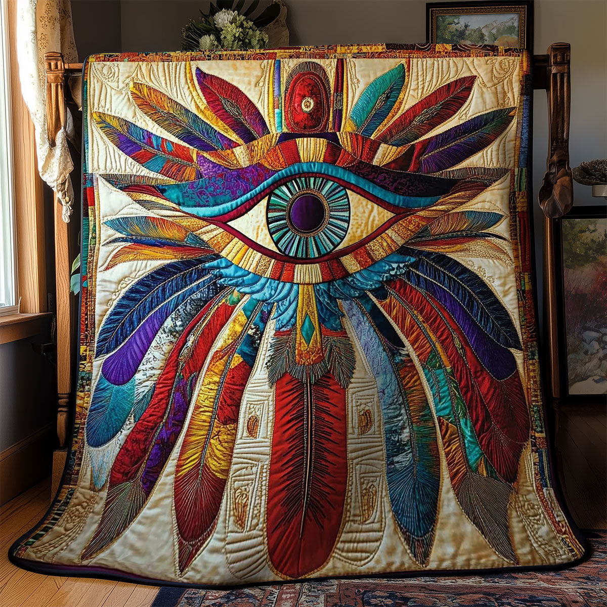 Eye Of Horus Feather WY1002063CL Quilt