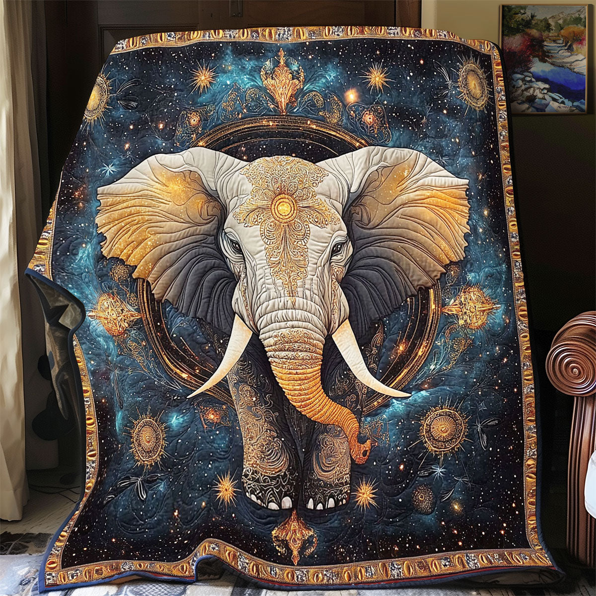 Mystic Grey Elephant WY1002116CL Quilt