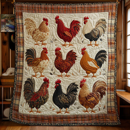 The Rooster Parade WY1403044CL Quilt