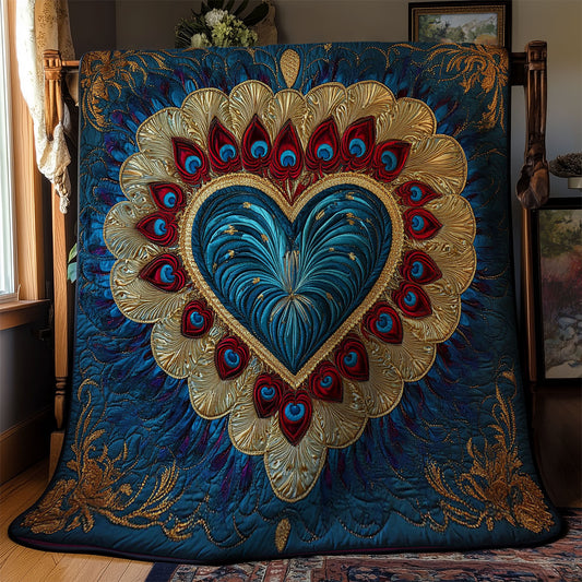 Peacock Heart WY1303079CL Quilt