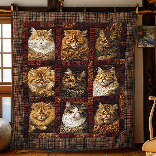 Fluffy Cat Sleeping WY1303060CL Quilt