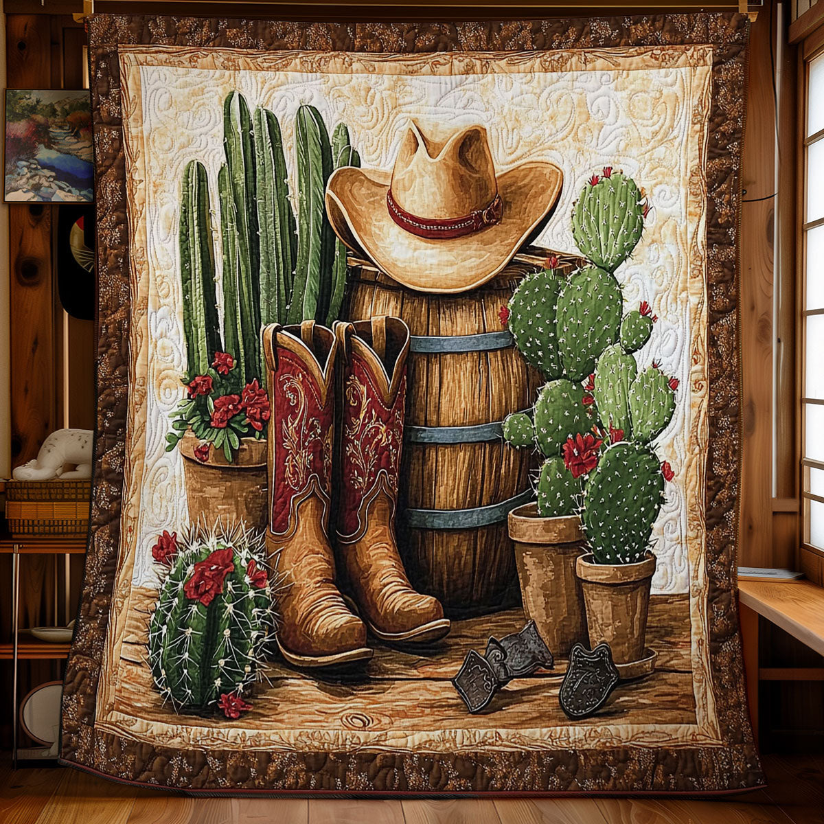 Cowboy In Desert WY2201060CL Quilt