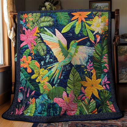 Hummingbird In Colorful Garden WY0402028CL Quilt