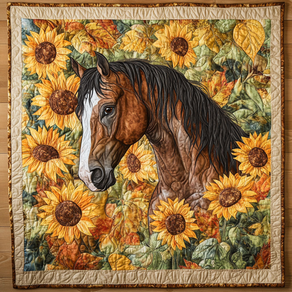 Horse And Sunflower WY0402027CL Quilt