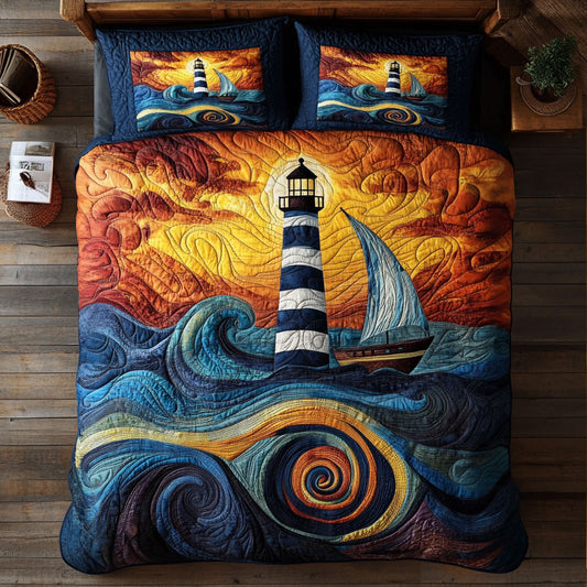 Lighthouse And Sailboat WY0104002CL Duvet Cover Set