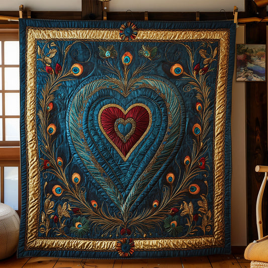 Peacock Heart WY1003024CL Quilt