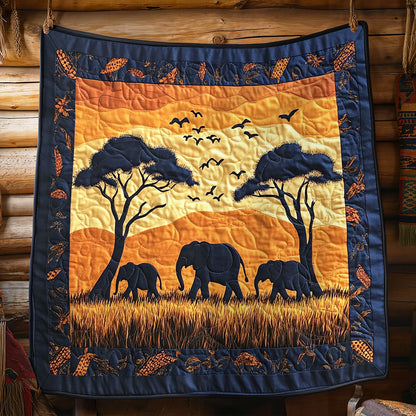 Savanna Sunset Elephant WY0307119CL Quilt