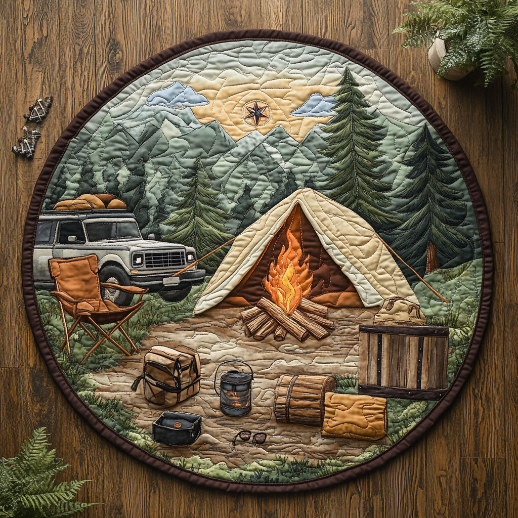 Adventure Awaits CM2904031CL Quilted Round Mat