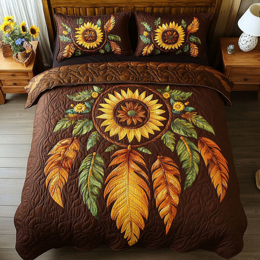 Mystic Sunflower Feather Dreamcatcher WY0802086CL Duvet Cover Set