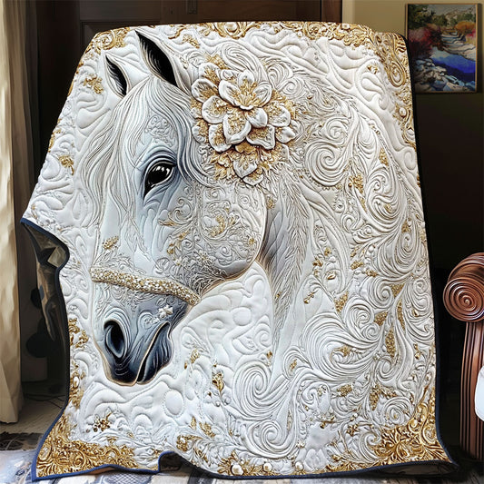 Beautiful White Horse WY1303007CL Quilt