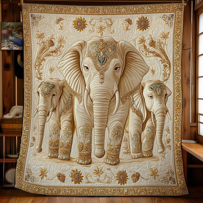 Elephant Family Portrait WY1002058CL Quilt