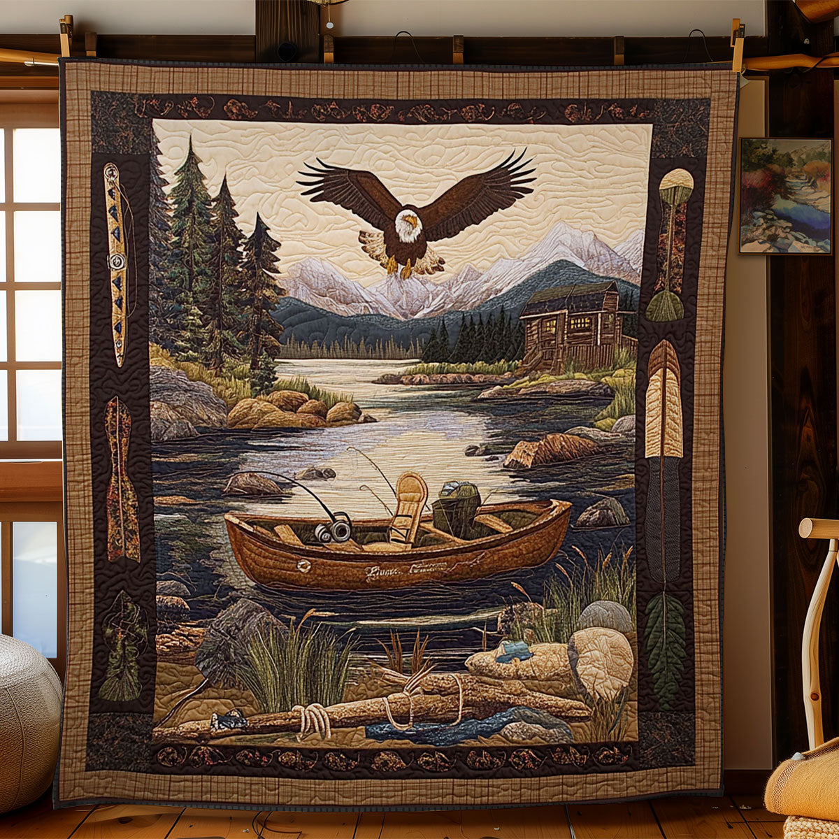 Mountain Fishing WY1803041CL Quilt