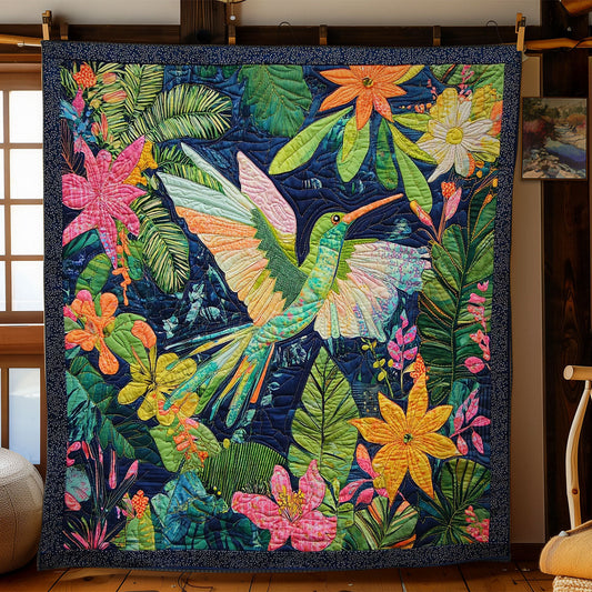 Hummingbird In Colorful Garden WY0402028CL Quilt