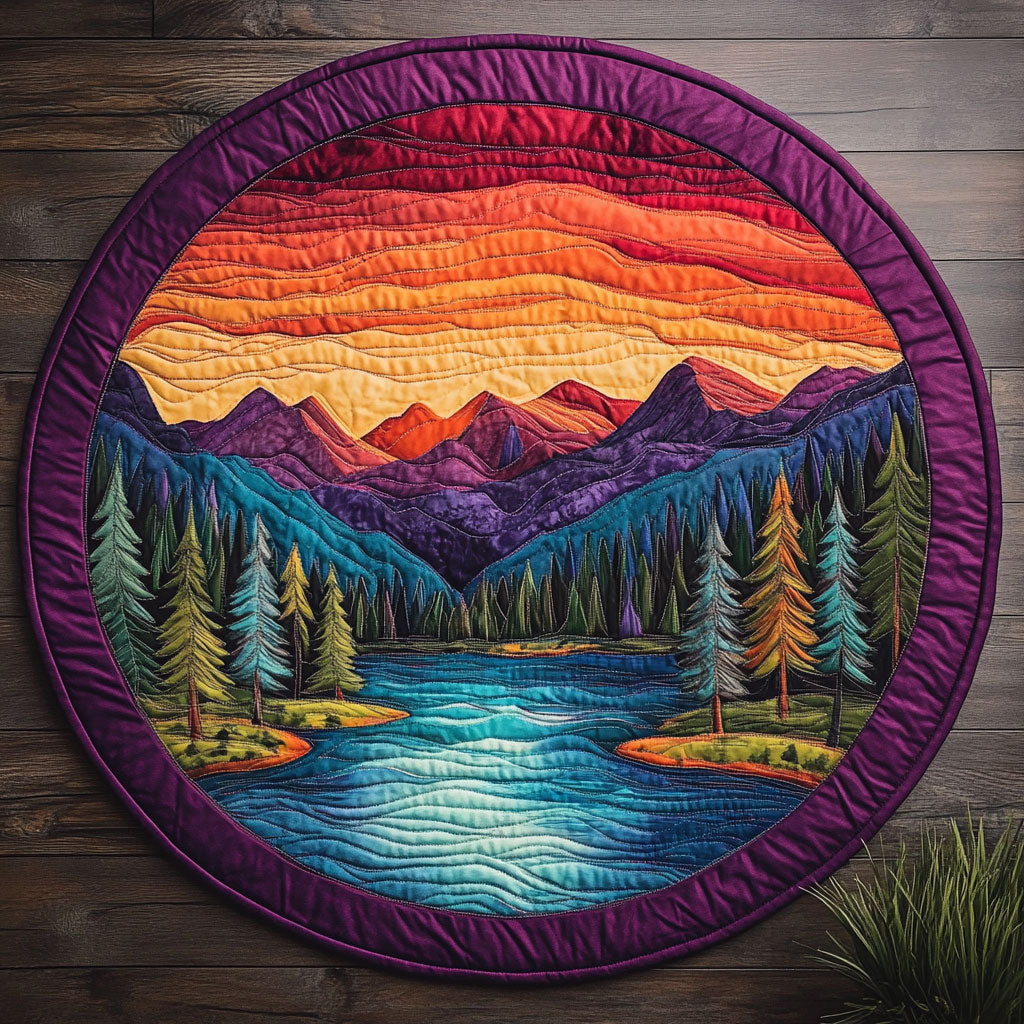 Forest Scene CM2005030CL Quilted Round Mat