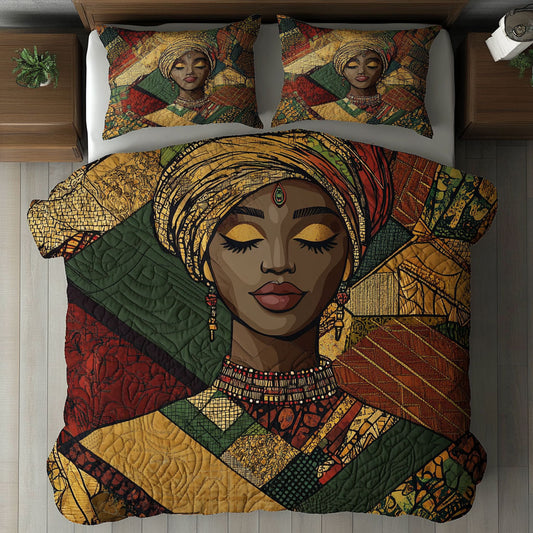 Abstract Black Women Portrait WY0503001CL Duvet Cover Set