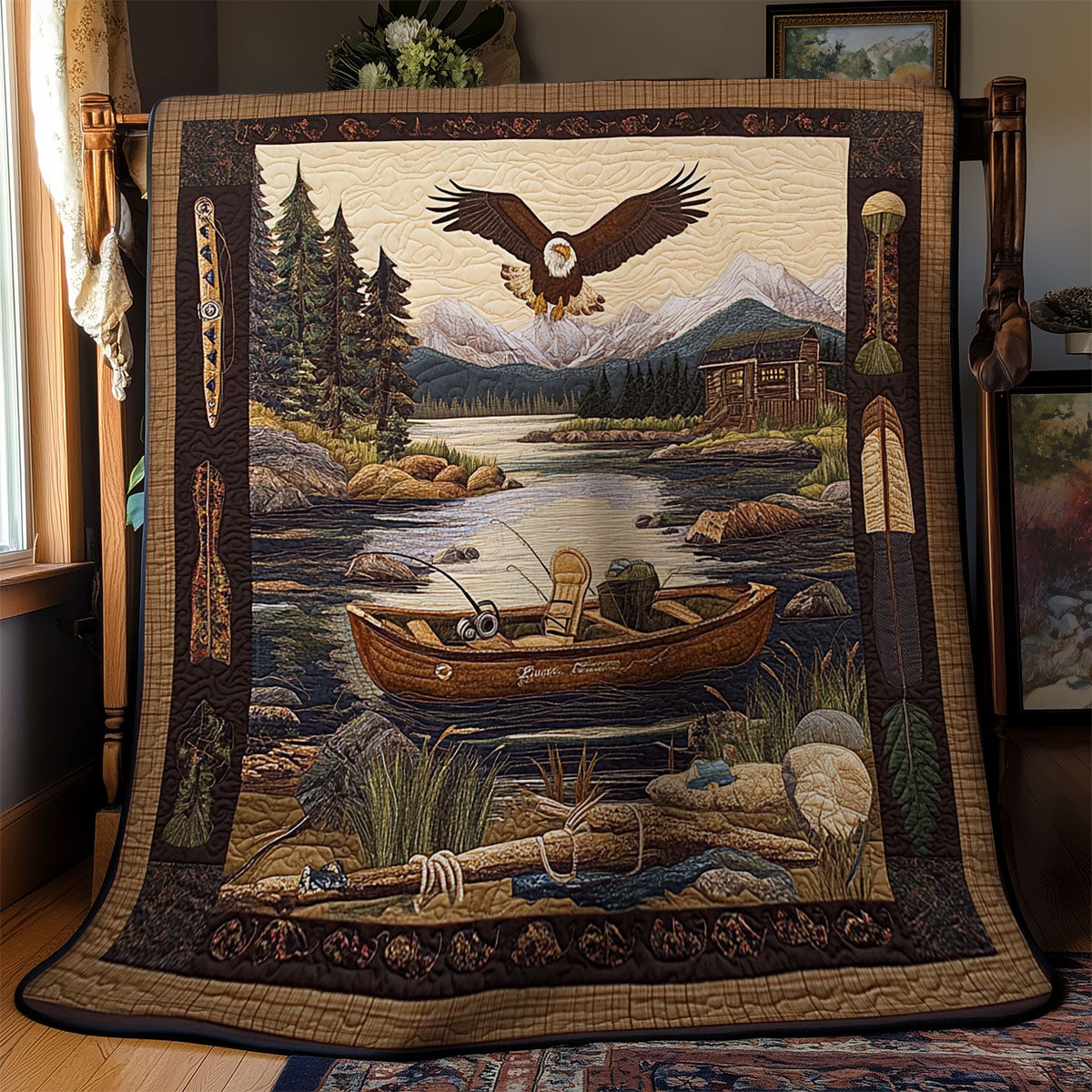 Mountain Fishing WY1803041CL Quilt