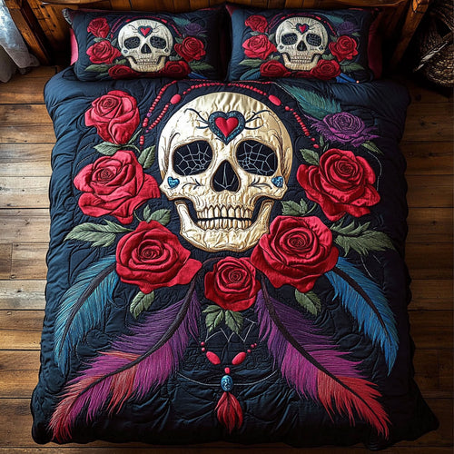 Rose Feather Skull WY2904040CL Duvet Cover Set