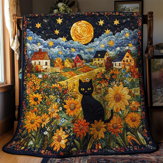 Black Cat In Night WY1002016CL Quilt