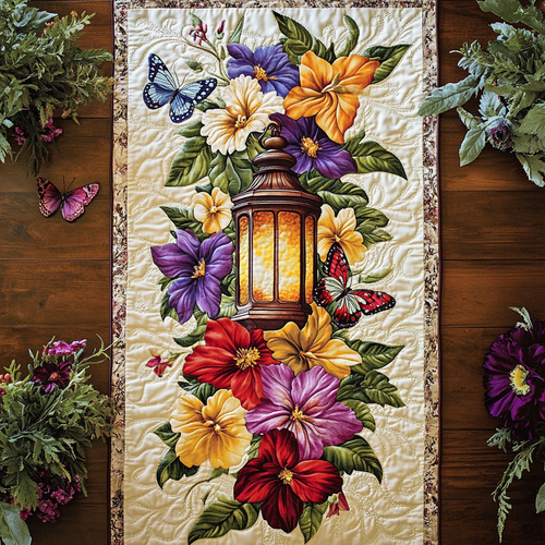 Lantern In Flower WY1901034CL Quilted Table Runner