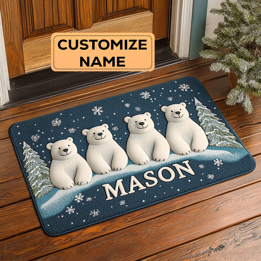 Polar Bear Parade CW2008067CL Personalized Doormat
