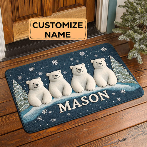 Polar Bear Parade CW2008067CL Personalized Doormat