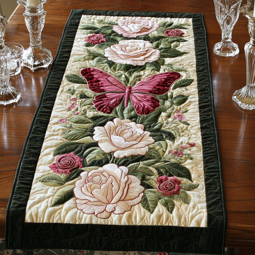 Butterfly In Rose WY2301101CL Quilted Table Runner