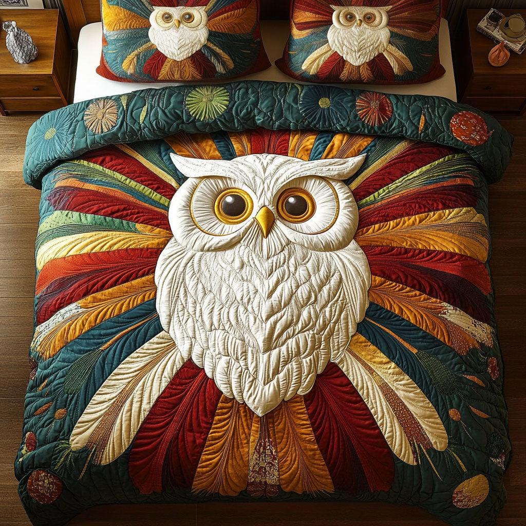 Colorful Ray Owl WY0104001CL Duvet Cover Set