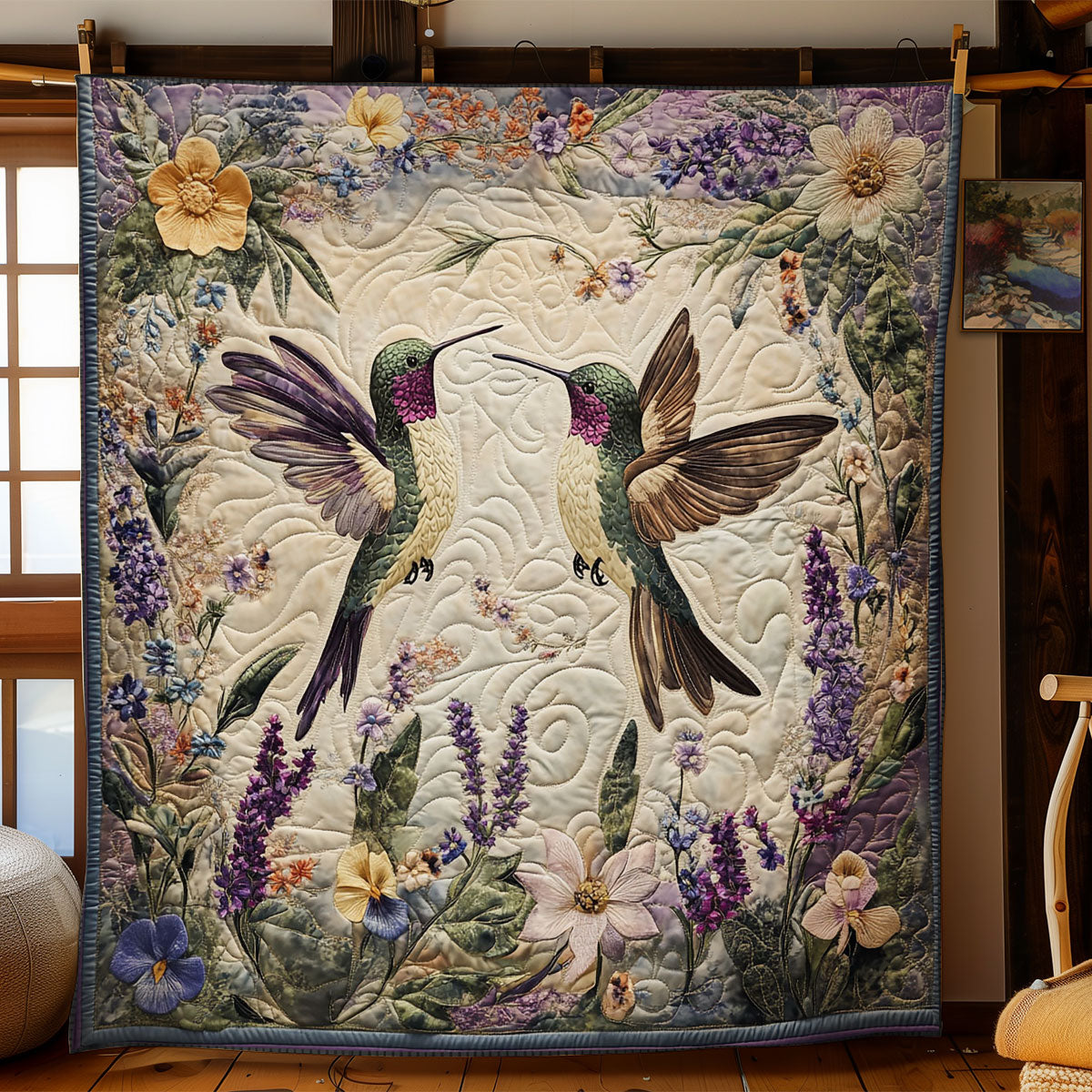 Lavender Birds WY1703115CL Quilt