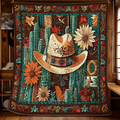 Cowboy Hat In Desert WY2101050CL Quilt