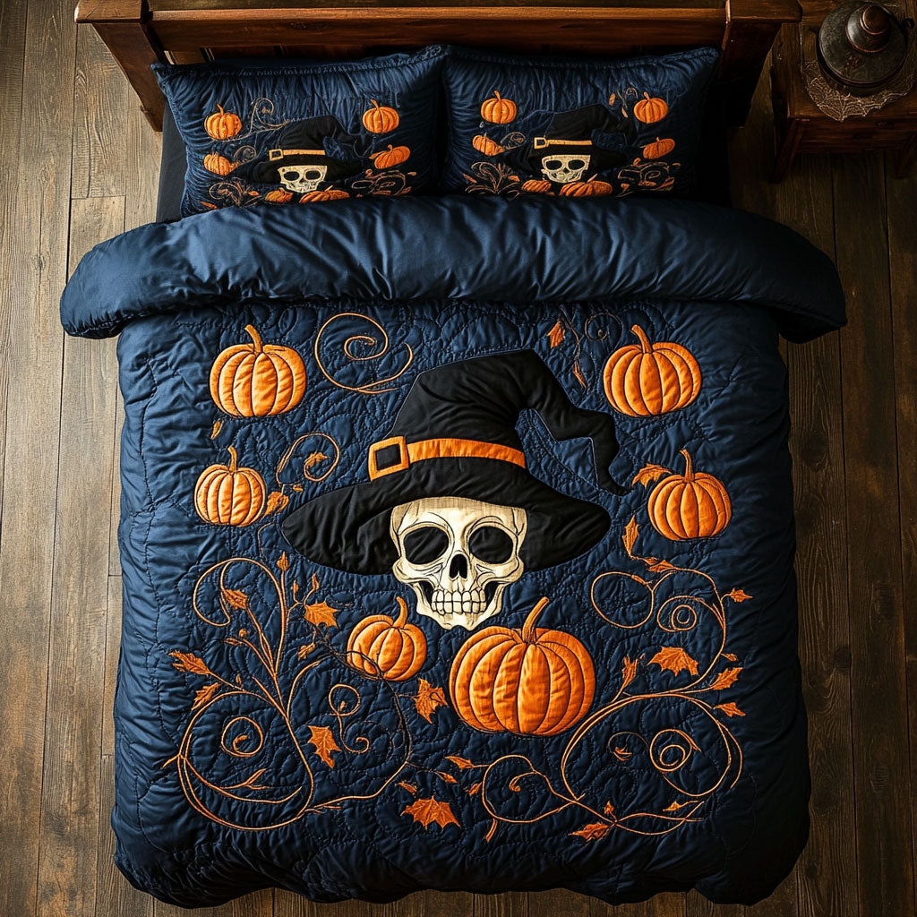 Pumpkin Witch Skull WY2006087CL Duvet Cover Set