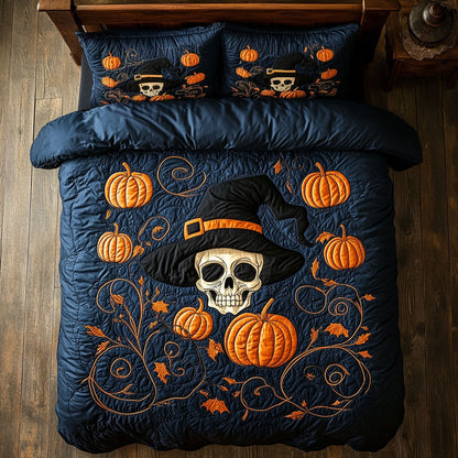 Pumpkin Witch Skull WY2006087CL Duvet Cover Set