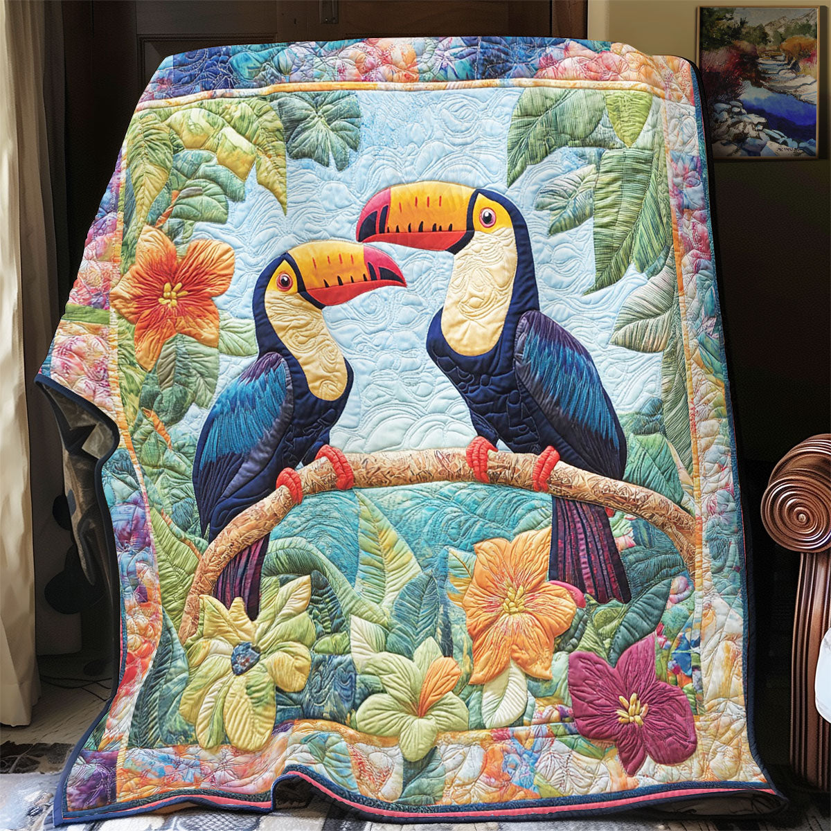 Couple Parrot WY1303038CL Quilt